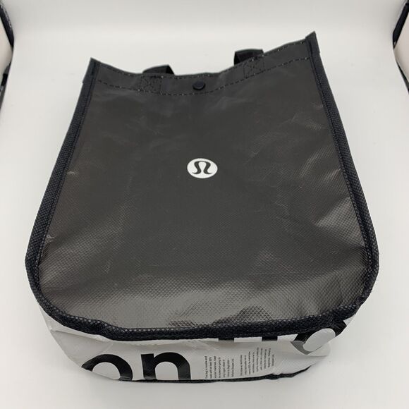 Lululemon Reusable Shopping Gift Bag Yoga‎ Logo Small Tote Lot 3 Black Red white - Picture 2 of 7